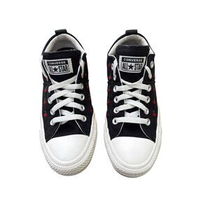 Converse Embroidered Cherries Chuck Taylor Low Cut Unique Black Sneakers